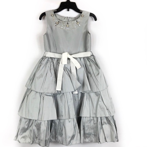 Us Angels Other - NWT US Angels Taffeta Silver Flower Girl Pageant Dress Size 5